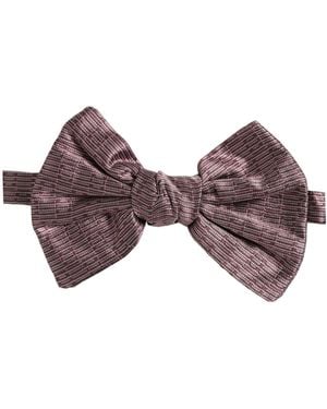 Dolce & Gabbana Silk Adjustable Neck Papillon Bow Tie - Brown