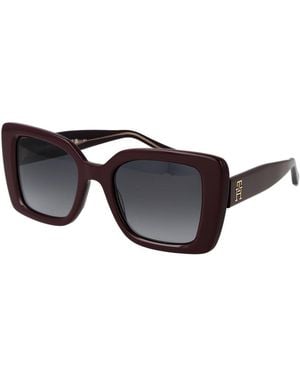 Tommy Hilfiger Burgundy Acetate Sunglasses - Black