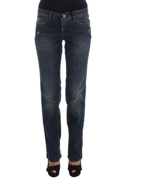 CoSTUME NATIONAL Cotton Blend Bootcut Jeans Blue Sig30199