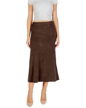 Liu Jo Brown Viscose Long Skirt