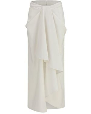 Givenchy White Wool Oves Aries Long Skirt