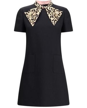 Valentino Crepe Couture Short Dress - Black