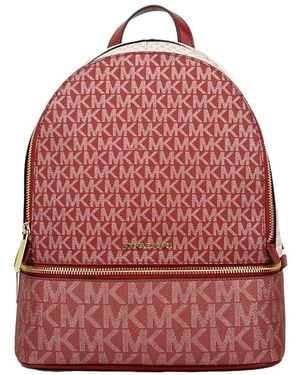 Michael Kors Rhea Medium Pvc Backpack Bookbag - Red