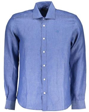 North Sails Blue Linen Men Shirt