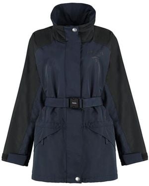 Prada Techno Fabric Jacket With Adjustable Belt And Drawstrings For - Blue
