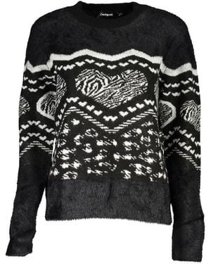 Desigual Chic Turtleneck Jumper With Contrast Detail - Black