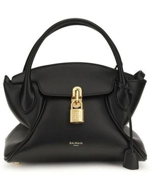 Balmain Black Calf Leather Bos Taurus Shoulder Bag