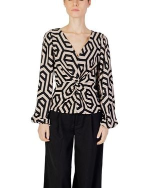 Jacqueline De Yong Beige Polyester Blouse - Black