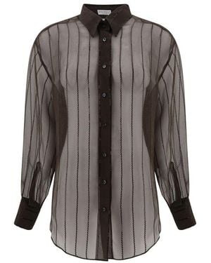 Brunello Cucinelli Silk Shirt - Brown