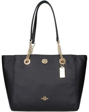 COACH Black Leather Shoulder Bag