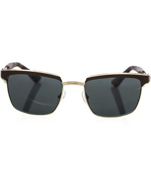 Frankie Morello Elegant Clubmaster Shaded Lens Sunglasses - Black