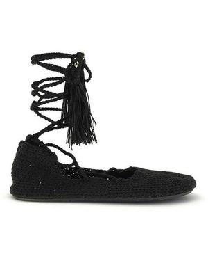 Alanui Black Recycled Polyester Ballet Flats