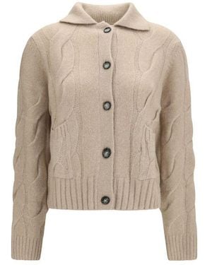 Allude Beige Cashmere Cardigan - Natural