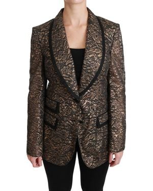 Dolce & Gabbana Brand New Jacket With Floral Lace Design - Black