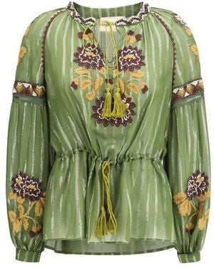 Valentino Garavani Bicolour Silk Pattern Shirt - Green
