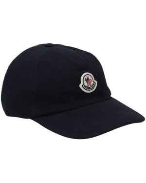 Moncler Blue Cotton Cap (baseball Hat)
