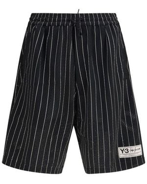 Y-3 Black Polyester Bermuda Shorts - M