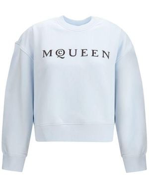 McQueen Blue Cotton Sweatshirt