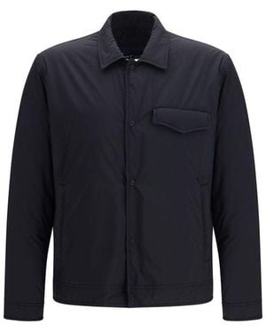 Herno Black Nylon Shell Jacket - Blue