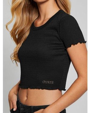 Guess Black Polyester Tank Tops