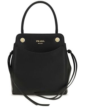 Prada Black Calf Leather Bos Taurus Shoulder Bag