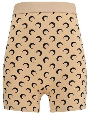 Marine Serre Beige Polyamide Bermuda Shorts - Natural
