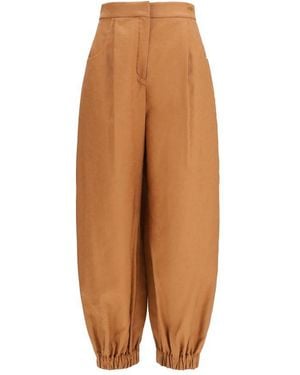 Fendi Brown Linen Casual Trousers