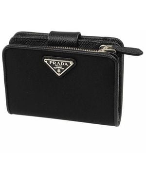 Prada Nylon And Leather French Wallet - Black