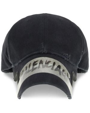 Balenciaga Black Cotton Cap (baseball Hat)