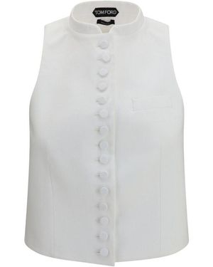 Tom Ford White Cotton Waistcoat