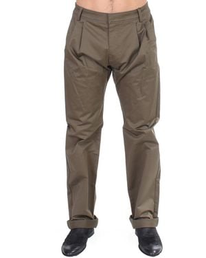Gianfranco Ferré Green Cotton Stretch Comfort Fit Pants