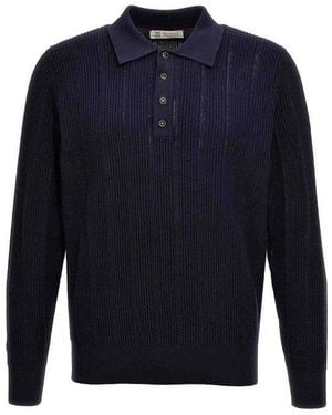 Brunello Cucinelli Blue Cotton Sweatshirt