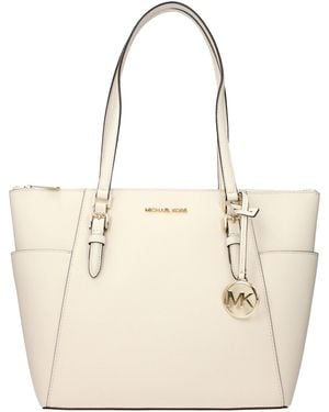 Michael Kors Beige Leather Shoulder Bag - Natural
