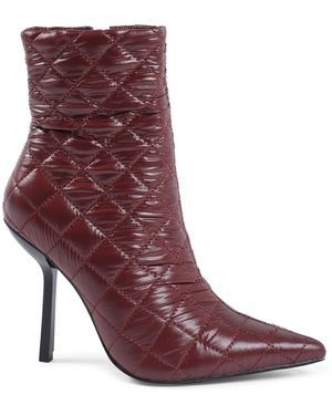 19V69 Italia by Versace Bordeaux Fabric Ankle Boots - Purple