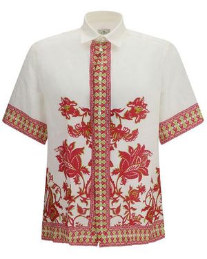 Etro Multicolour Linen Pattern Shirt - Red