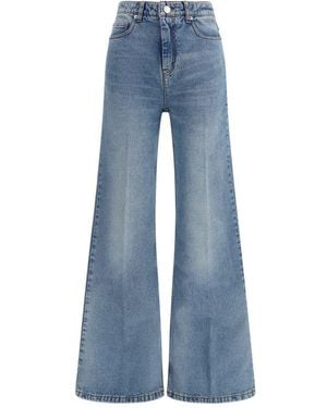Ami Paris Blue Cotton Flared Jeans