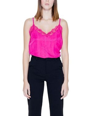 VILA CLOTHES Pink Viscose Tank Tops