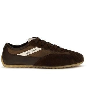McQueen Brown Suede Leather Athletic Trainers