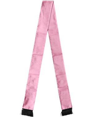Dolce & Gabbana Silk Fringes Neck Wrap Foulard Scarf - Pink