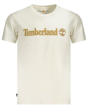 Timberland Beige Cotton Men T - White