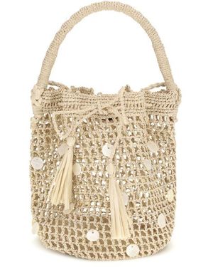 Alanui Beige Raffia Backet Bag - Natural