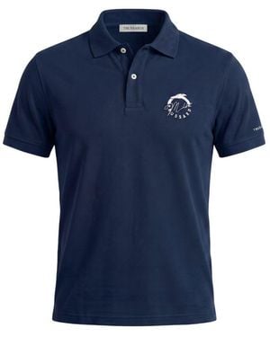 Trussardi Beachwear Cotton Polo Shirt - Blue