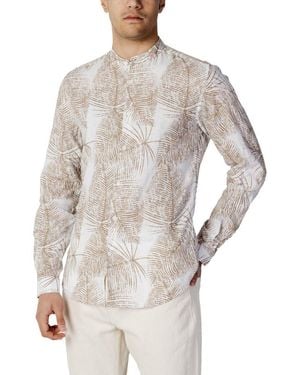 Antony Morato Beige Linen Shirt - Gray