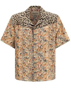 Valentino Multicolour Silk Pattern Shirt - Natural