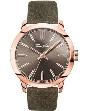 Thomas Sabo Green Leather Watch - Metallic