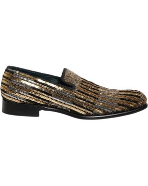 Dolce & Gabbana Multicolor Embroidered Sequin Loafers Shoes  display picture 1