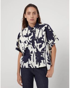 Brunello Cucinelli Bicolor Cotton Pattern Shirt - Blue