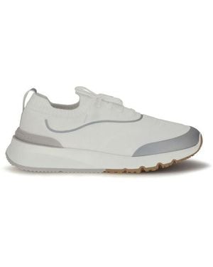 Brunello Cucinelli White Cotton Athletic Trainers