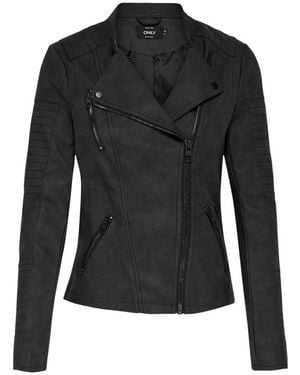 ONLY Black Polyethylene Biker Jacket
