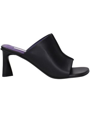 Stella McCartney Black Leather Stiletto Heel Sandals